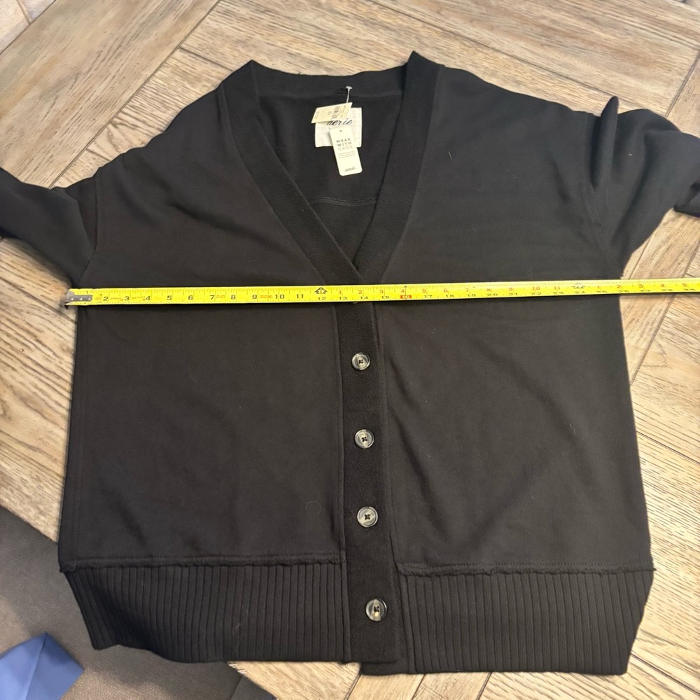 Aerie Black Getaway Cardigan Sweatshirt Size Large NWT - Picture 4 of 16